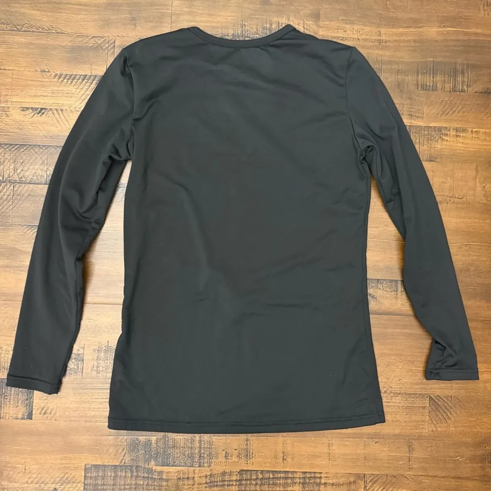 Thermajane Womens Base Layer Shirt Size XS Crew Neck Long Sleeves Black - Image 3