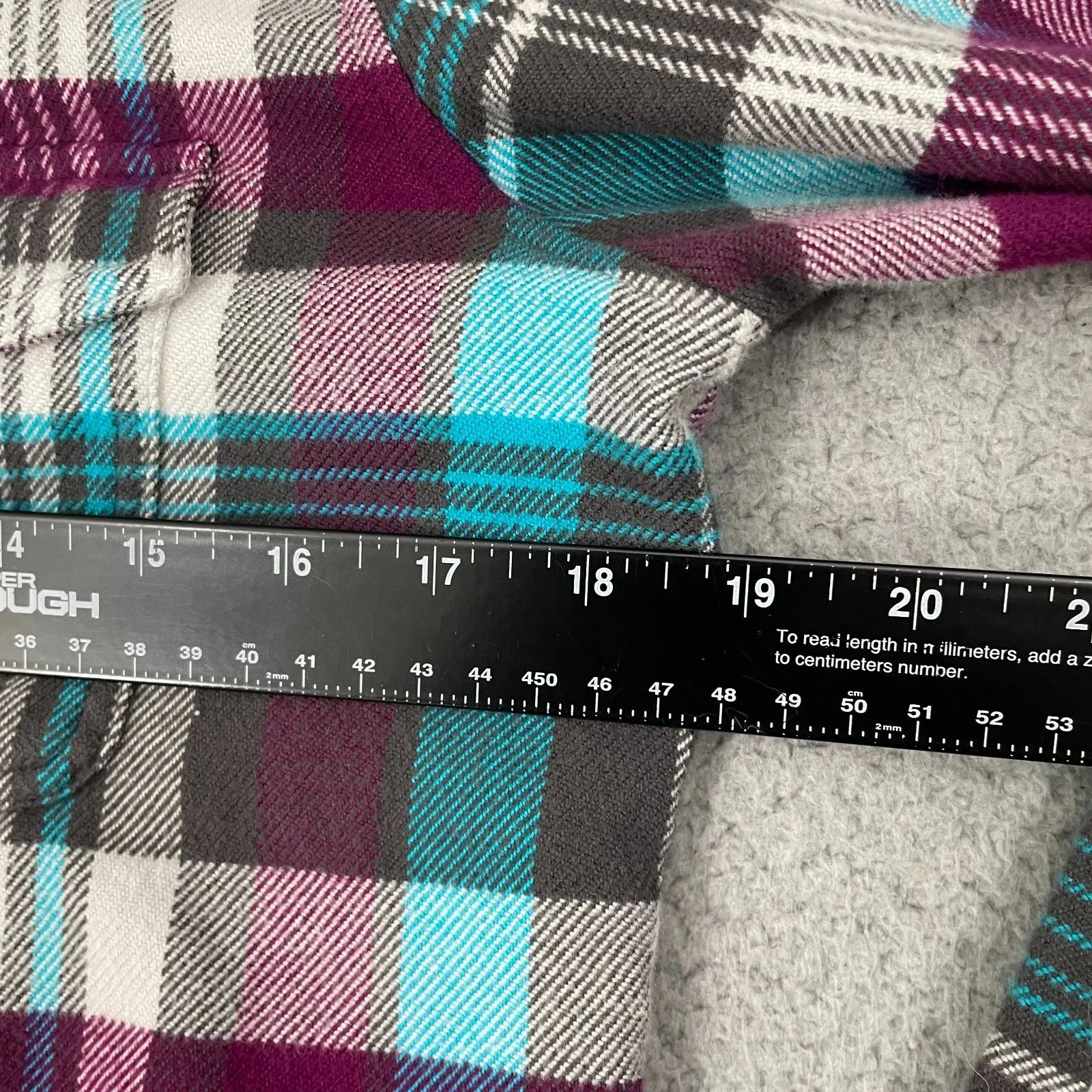 Patagonia Fjord Flannel Women 8 Bay Laurel Forge Grey Outdoor Hiking Long Sleeve - Image 7