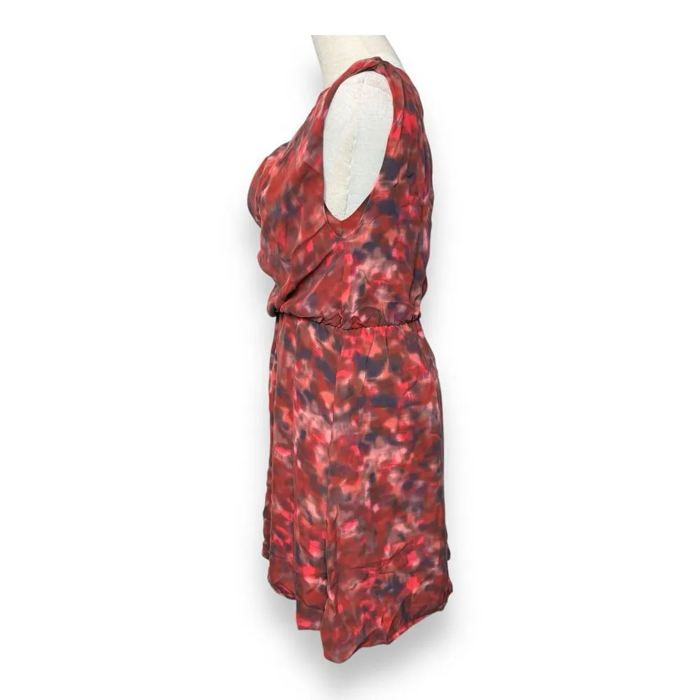 ALICE + OLIVIA MULTI-COLOR RED‎ SILK COWL NECK SLEEVELESS VACATION DRESS SIZE S - Image 2