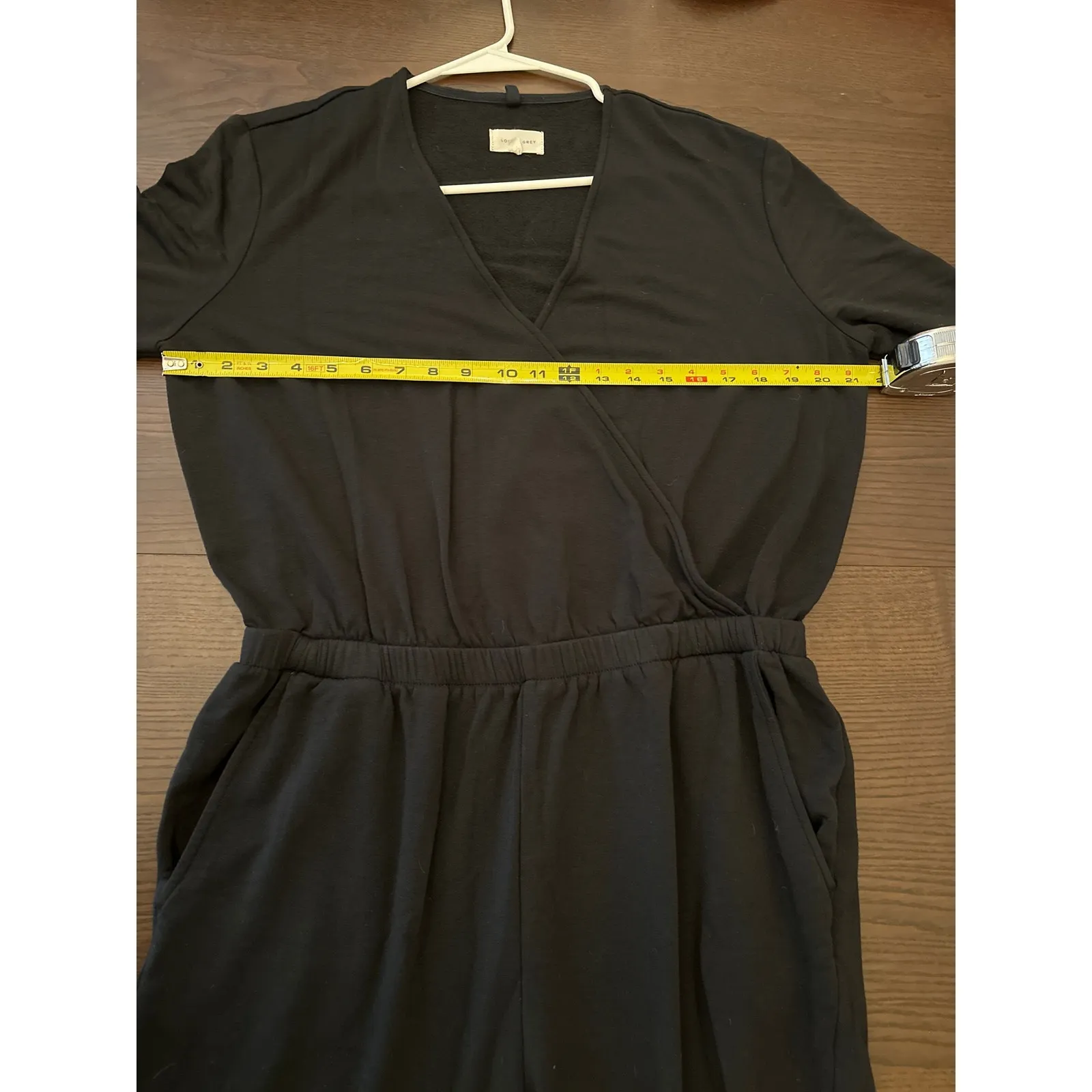 Lou & Grey LOFT Women Large L/S Jumpsuit Black Signature Soft Minimalist Travel - Image 7