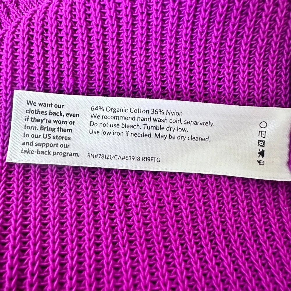 Eileen Fisher Corded V Neck Box Top Long Sleeve Sweater in Deep Mauve - Size M - Image 14