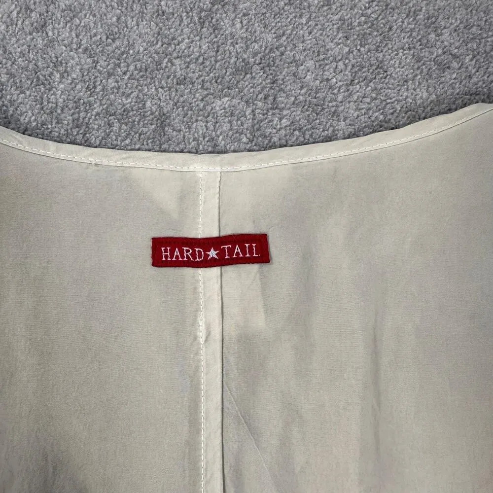 Hard Tail Forever Beige V-Neck Top Size Small Oversized Long Sleeve High Low - Image 8