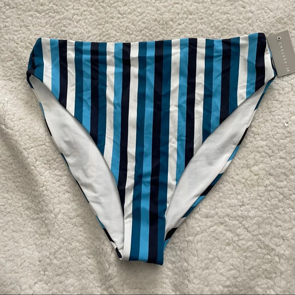 Chelsea 28 Easy Retro High Waist Bikini Bottoms Blue Size XL - Image 4