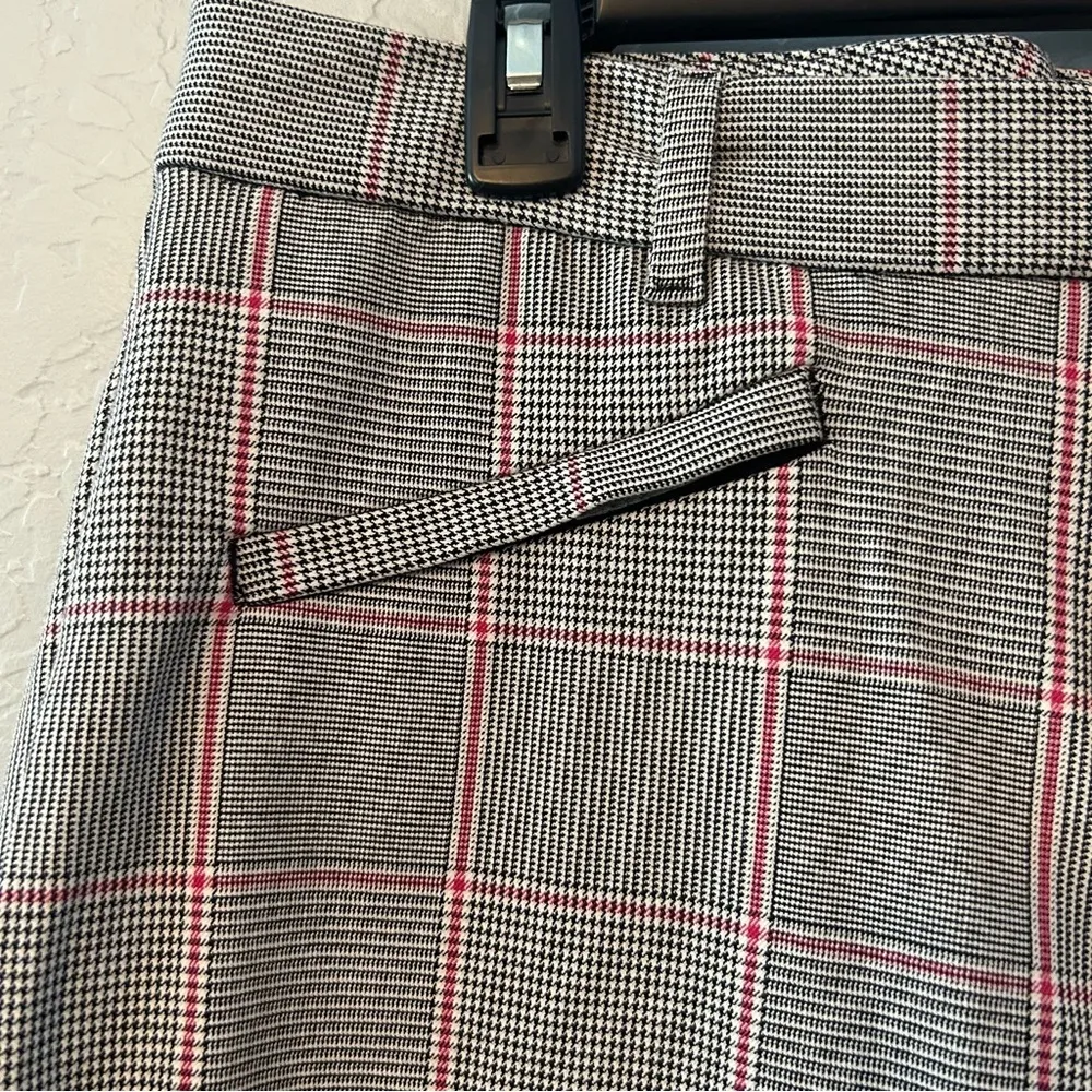 Gap curvy signature skinny ankle black white red plaid trouser pants size 14 - Image 4