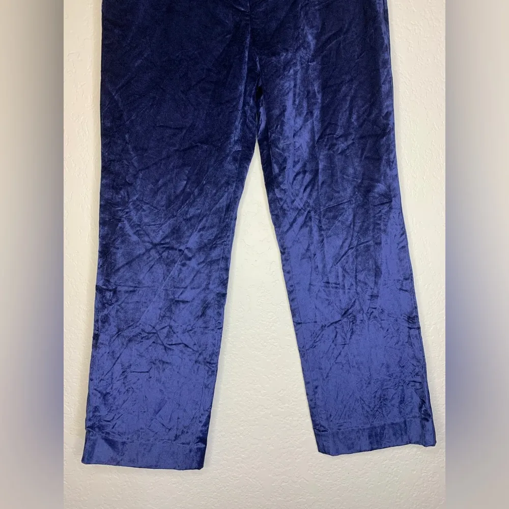 Rag and Bone Libby Blue Velvet Crop Flare Trouser Size 2 - Image 8