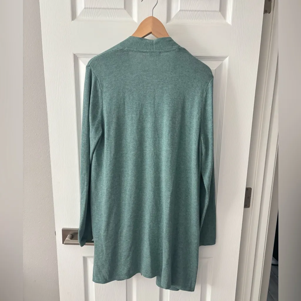 J. Jill Sage Green Silk Blend Cardi/ Duster size large - Image 7