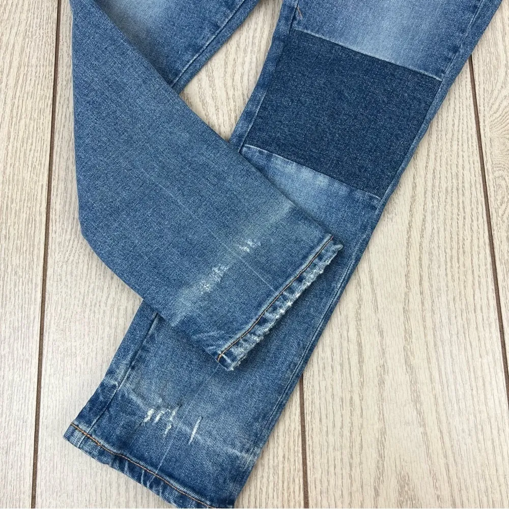 Veronica Beard Ryleigh Patched Knee Straight Leg Jeans 24/00 Atlas Blue $328 - Image 9