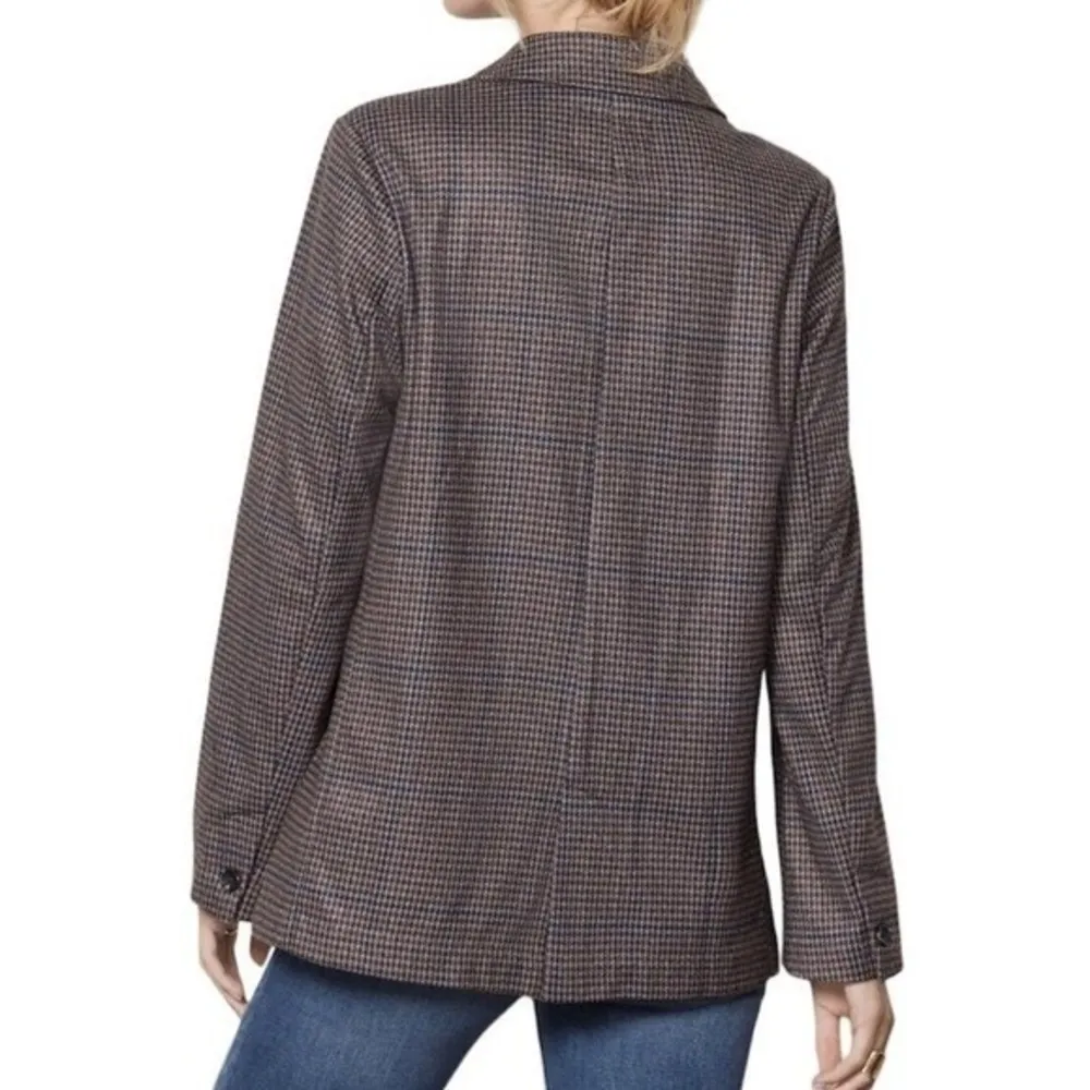 Sanctuary Daily Oxford Blazer Jacket Medium Single Button Plaid Preppy Workday - Image 6