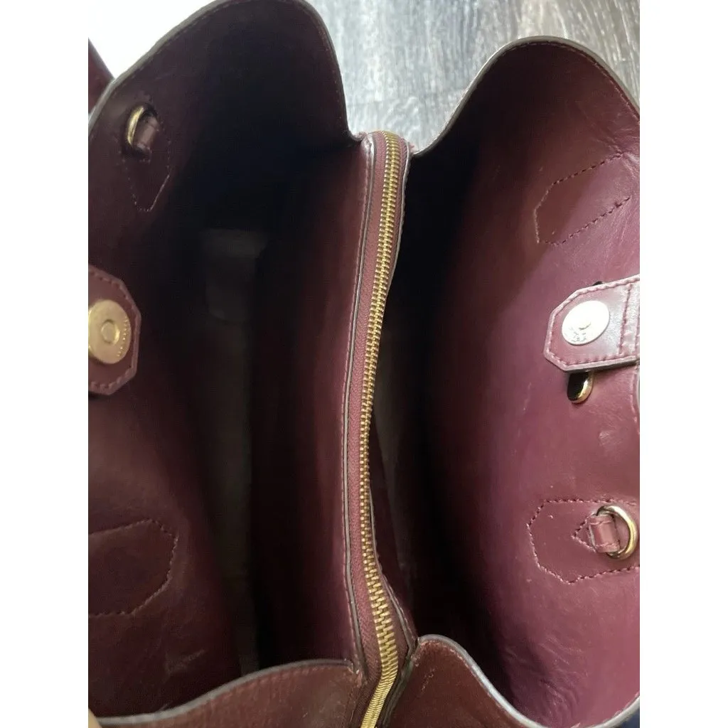 Vintage MICHAEL KORS Mercer Gallery Burgundy Oxyblood Leather Zip Tote Bag - Image 15