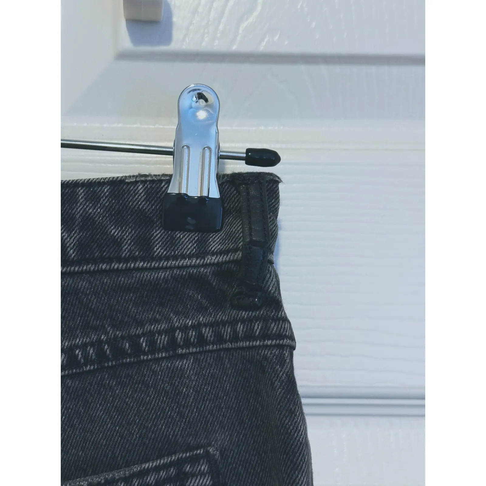 Denim x Alexander Wang High Rise Straight Leg Jeans 25 Black Designer Grunge - Image 6