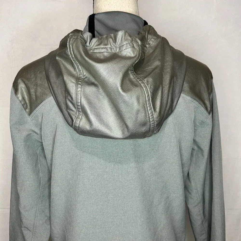 Nike Pro Running Jacket Womens Gray Red Hooded Full Zip Stretch Sz. S - Image 8