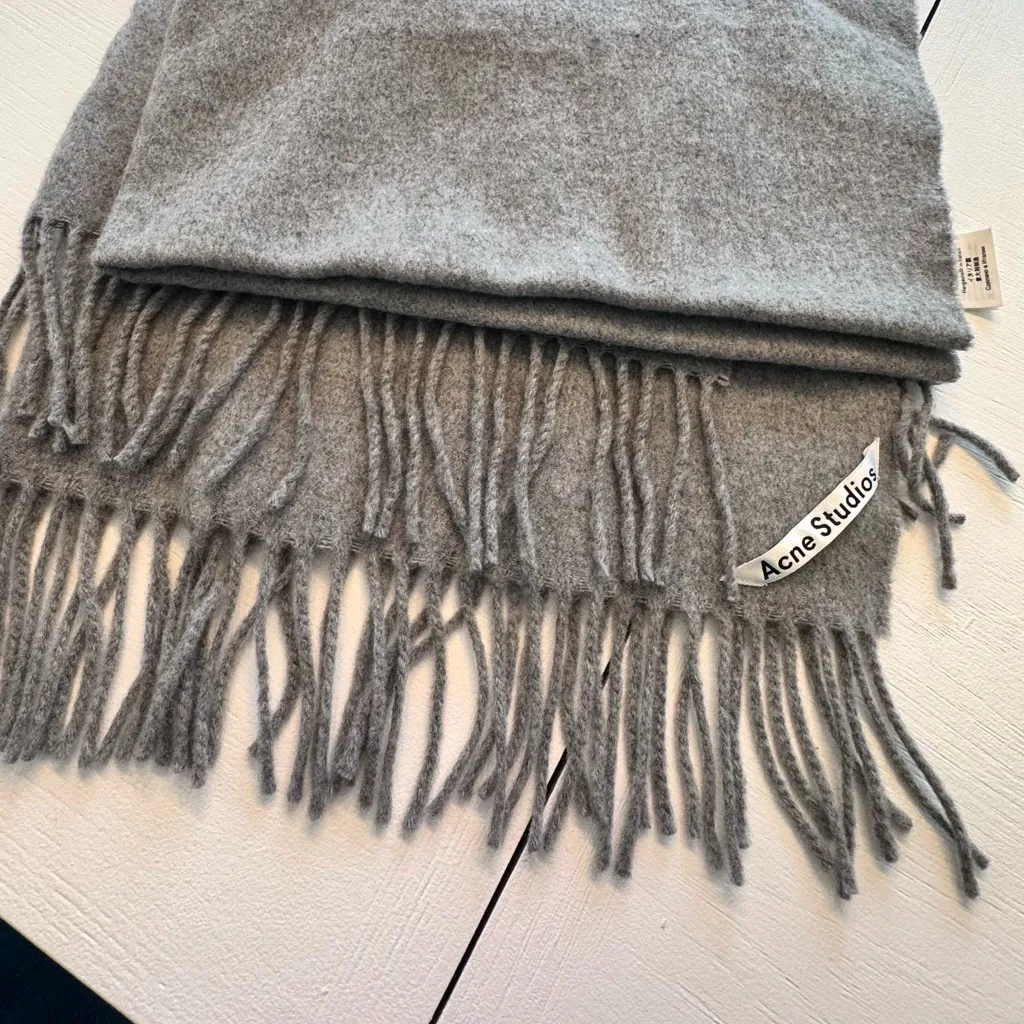 Acne Gray Wool Scarf - Image 6