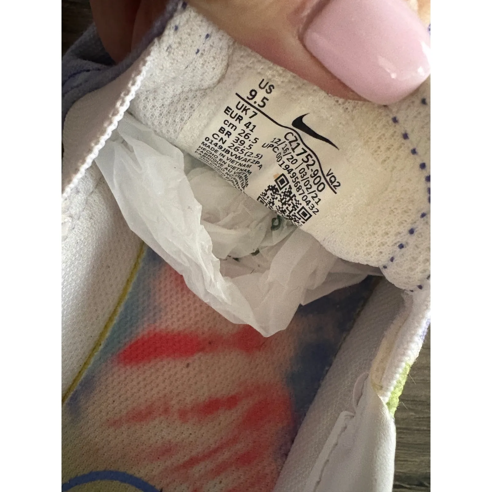 Nike‎ Court Legacy Slip On Tie Dye Sneakers Shoes US 9.5 Women's Casual - Image 8