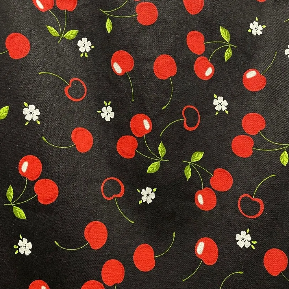 Tripp NYC Cherry Print Stretch Pencil Skirt Black Red Rockabilly Women’s Size 16 - Image 8