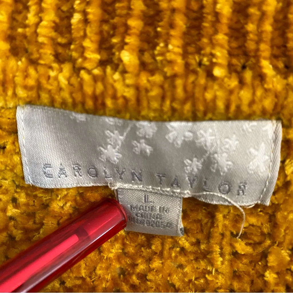 Carolyn Taylor chenille open front sweater large - Image 2