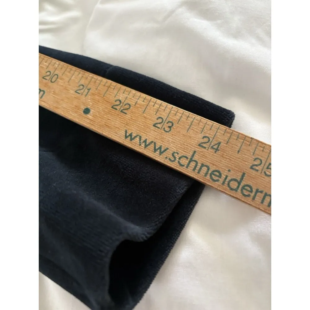 Lauren Ralph Lauren Jacket Womens Large Black Velour Velvet Full Zip Coat - Image 12