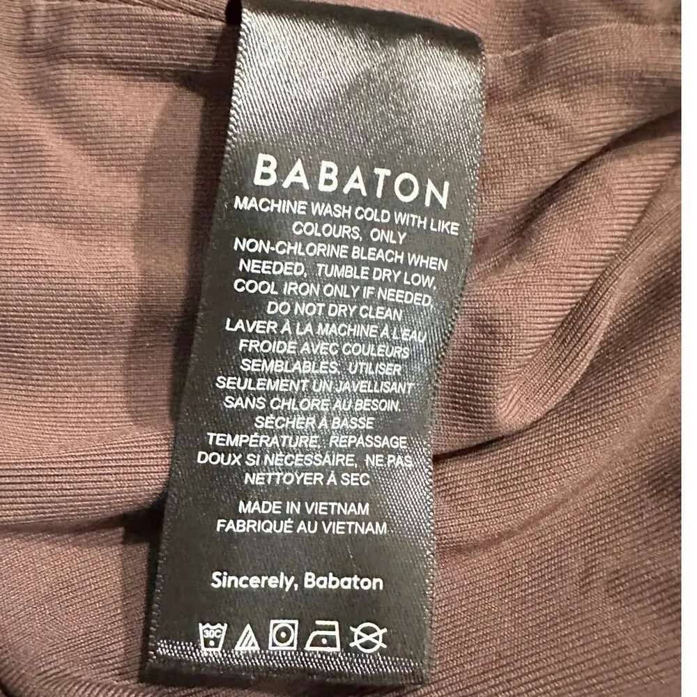 Aritzia Babaton Tank Bodysuit Women's Large Brown Ruched Contour Sweetheart - Image 5