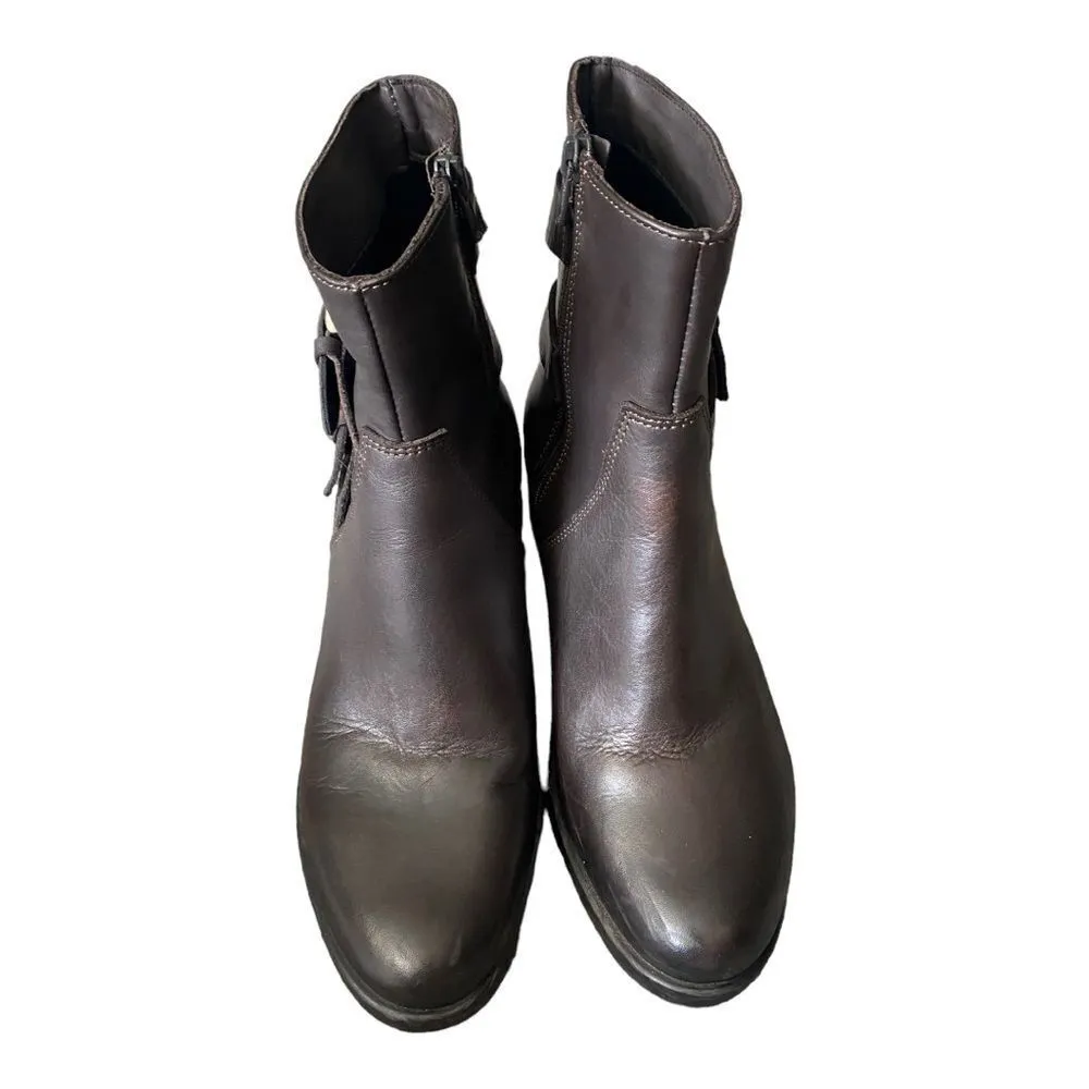 Emanuele Crasto Italian Leather Moto Ankle Boots Double Buckle EU 39 Size 8 - Image 2