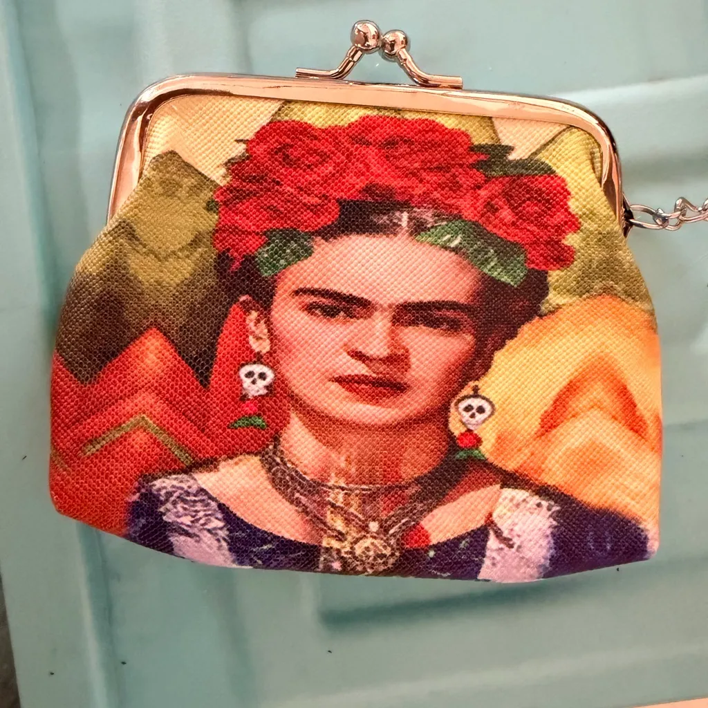 Bright Orange Frida Kahlo Keychain - Image 2