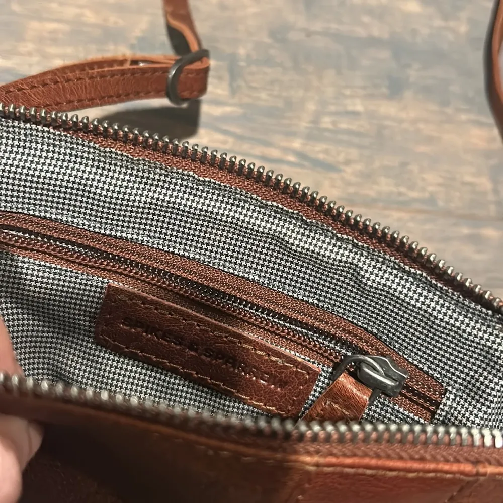 SPIKES & SPARROW Brown Leather Mini Crossbody - Image 5