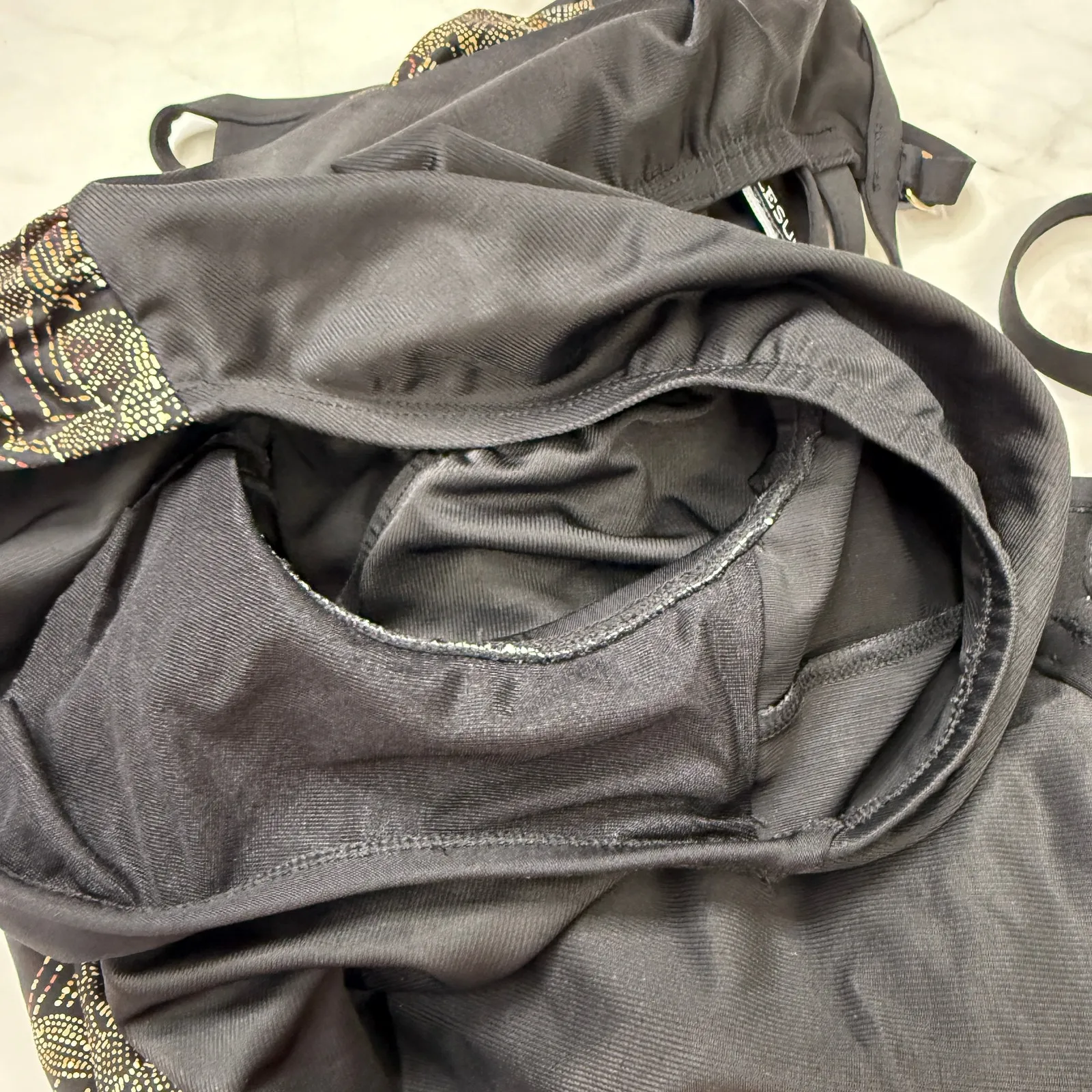 Miraclesuit Temptation One Piece Cappadocia Black Gold Size 12 Underwire Slim - Image 6