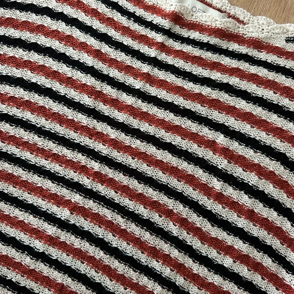 LOFT Red and Black Patterned Sweater - Image 7