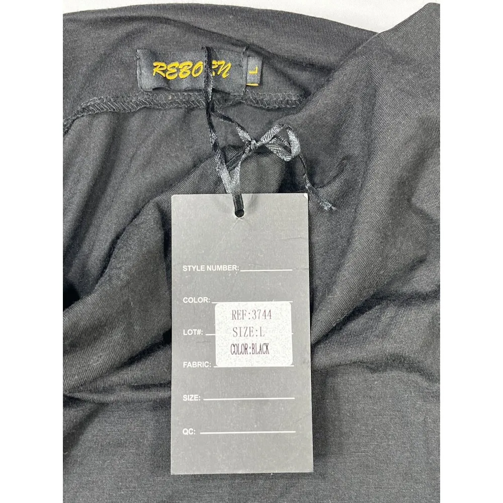 Reborn SKU 7639 Black Cowl Neck Sleeve Midi Dress Size L Size L - Image 10