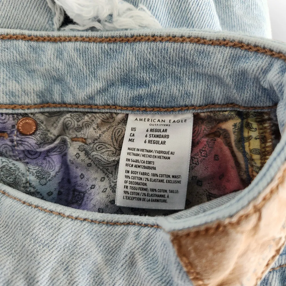 American Eagle High Waisted Ripped Mom Jeans 6 - Image 2