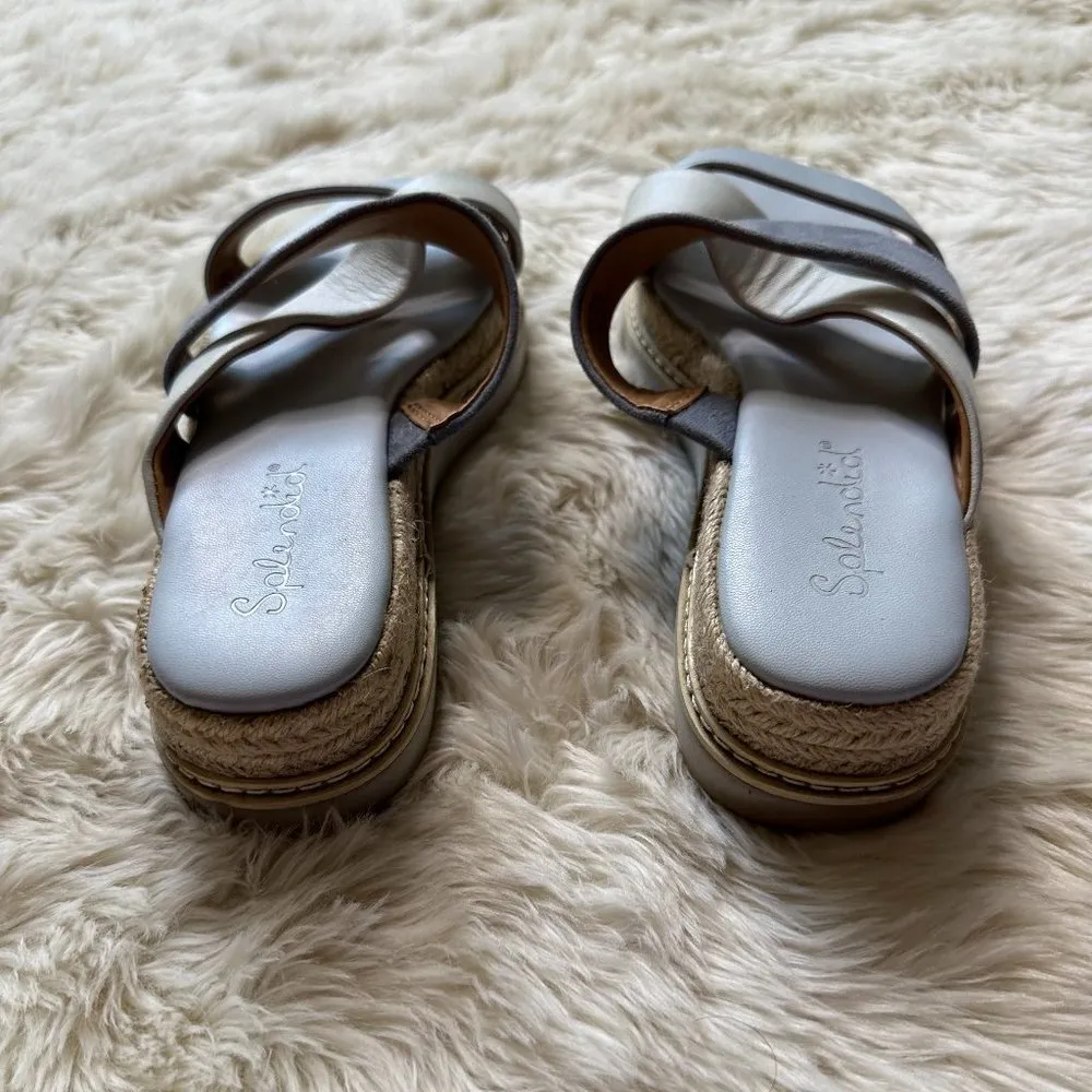 Splendid Fara French Blue Leather/Suede Espadrille Sandals Women's 8M - Image 5