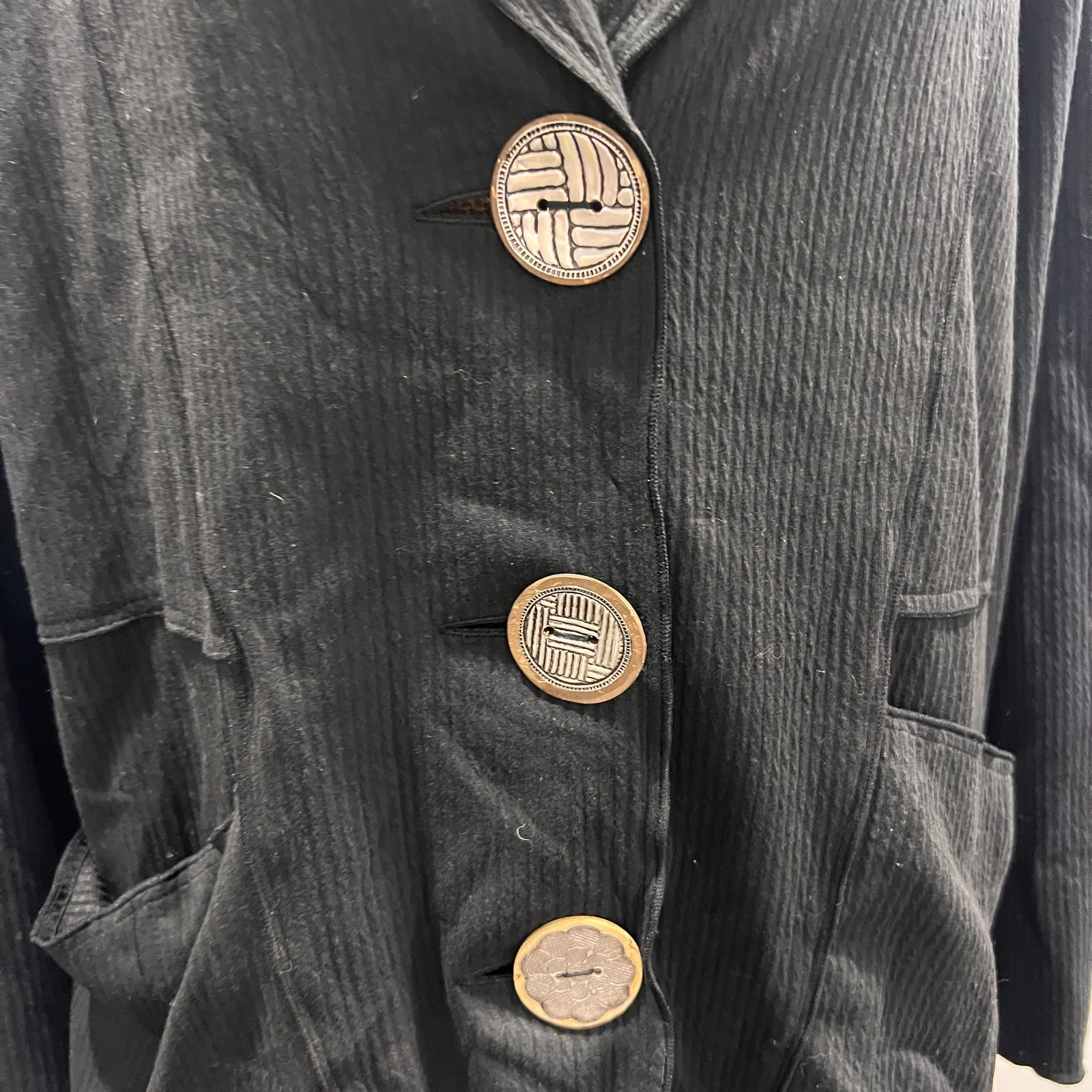 NWT Neon Buddha Black Ribbed Button Front Cardigan Sz 1X - Image 6