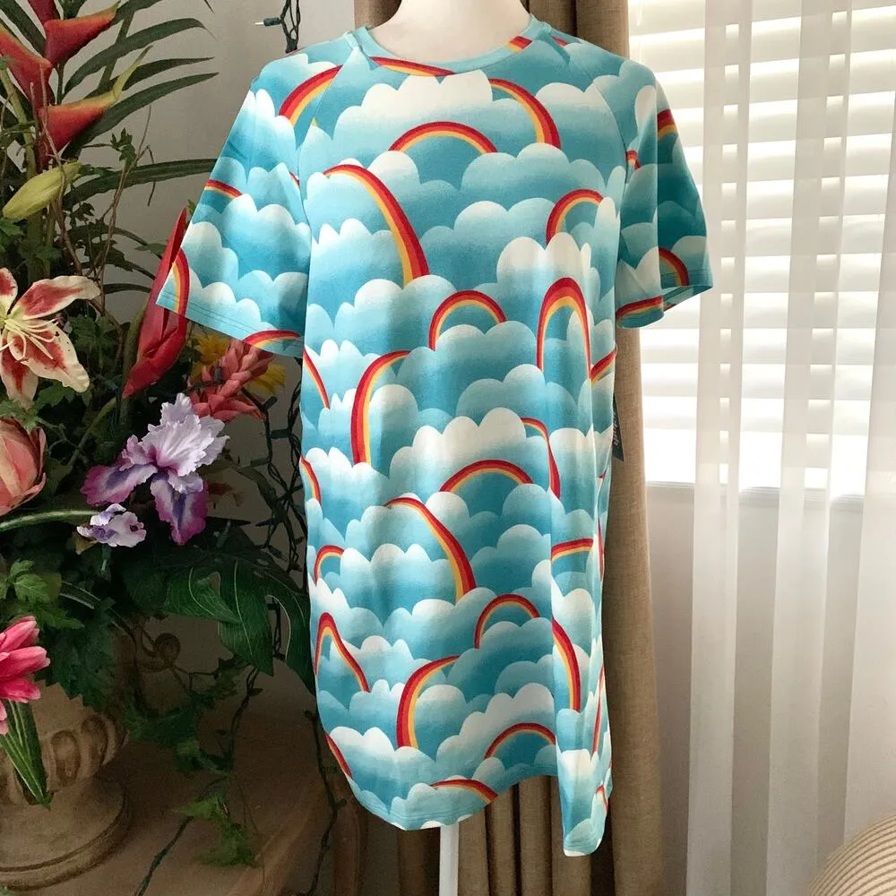 Modcloth  On Cloud Mine! Rainbow T-Shirt Mini Dress - Image 4