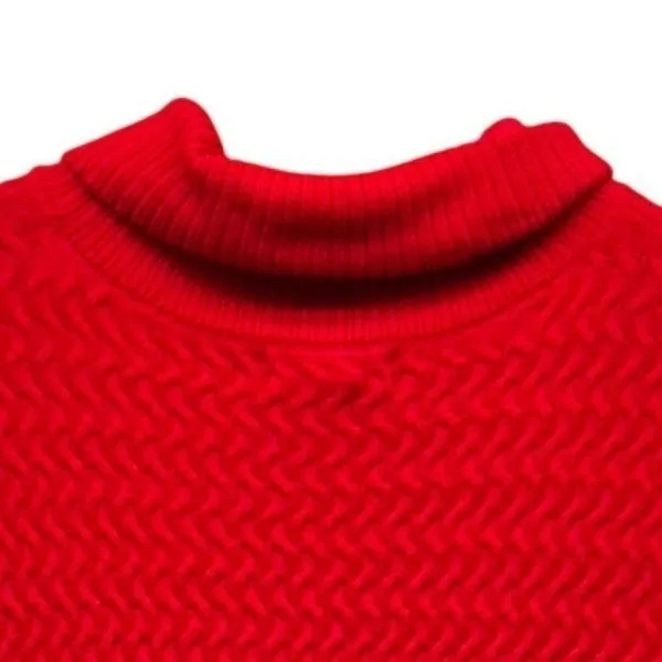 Lands End Cable Knit Turtleneck Sweater Red 2X - Image 4