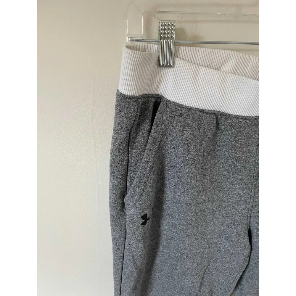 Under Armour Workout Yoga Running Joggers Sweatpants Gray White Size Small - Image 3