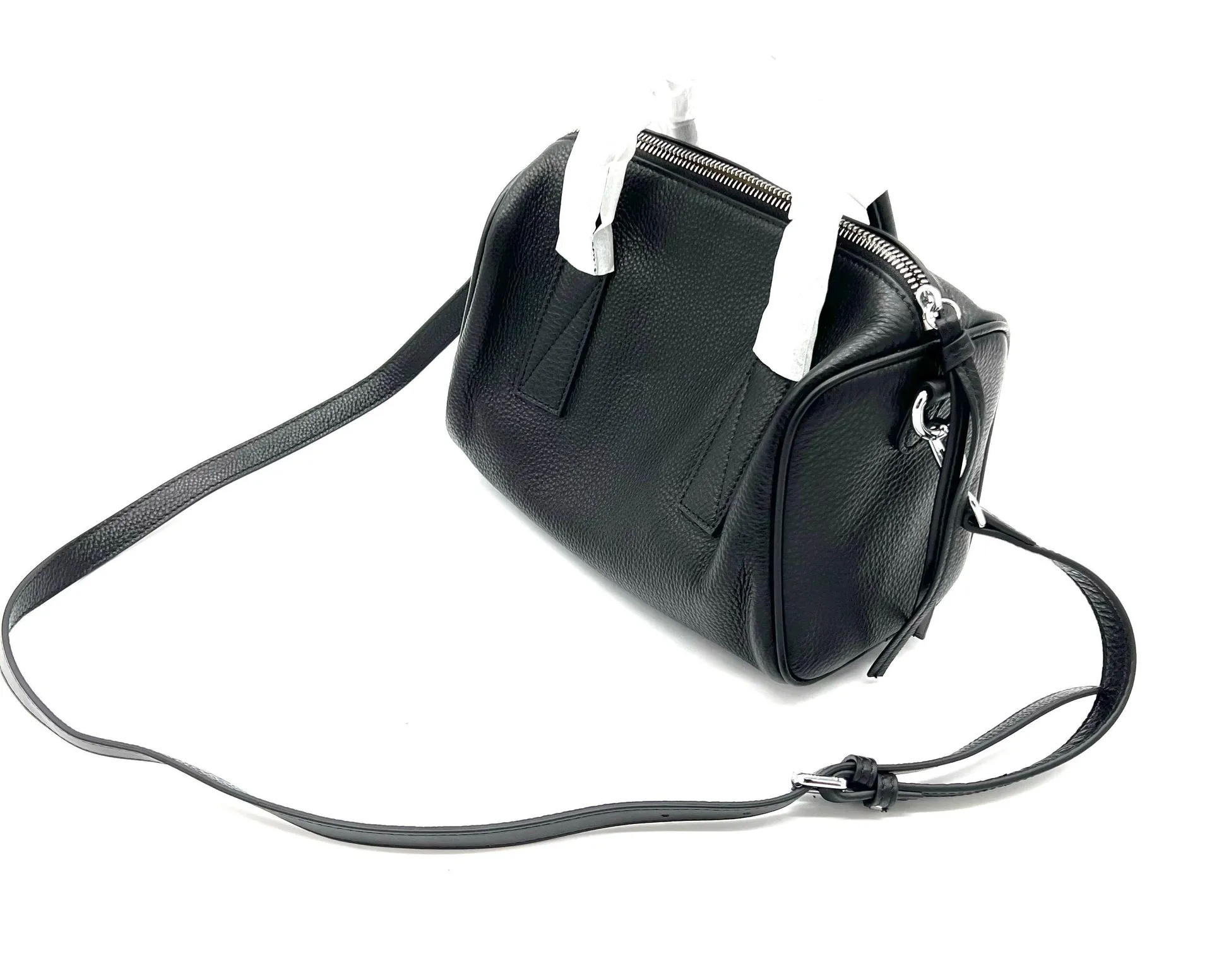 Genuine Leather Bag Tote Crossbody Bag Handbag Shoulder Bag Black - Image 5