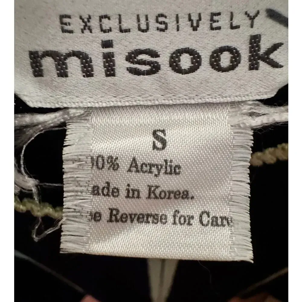 Misook full zip jacket Black/neon green accent pointe knit S - Image 7