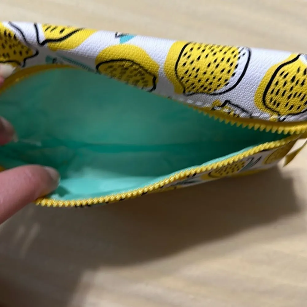 IPSY travel or cosmetic bag, tassle zipper pull NWOT Yellow - Image 3