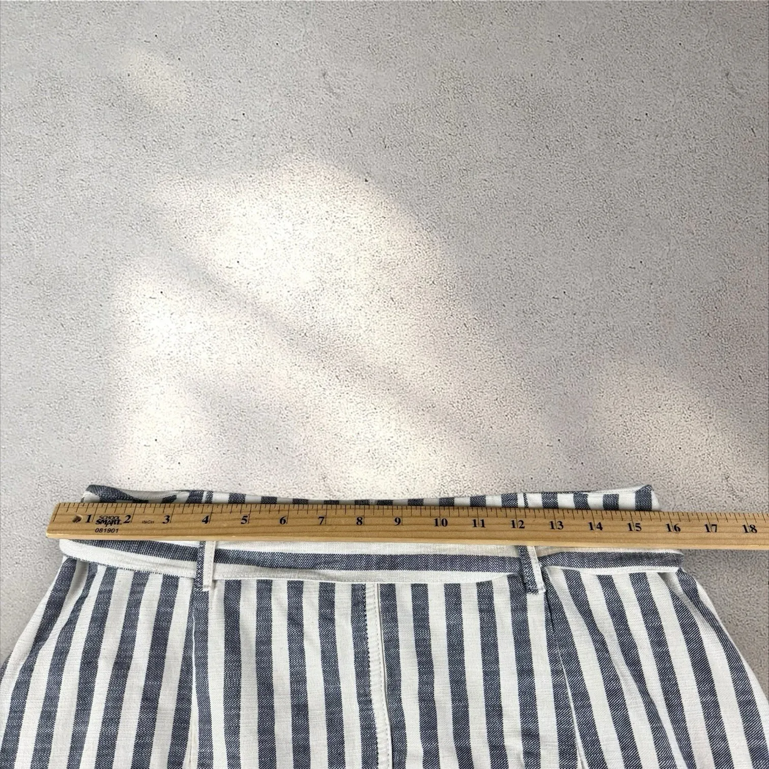 Anthropologie Wrap Skirt Womens 14 Belted Midi Striped Coastal Pockets NWT - Image 7