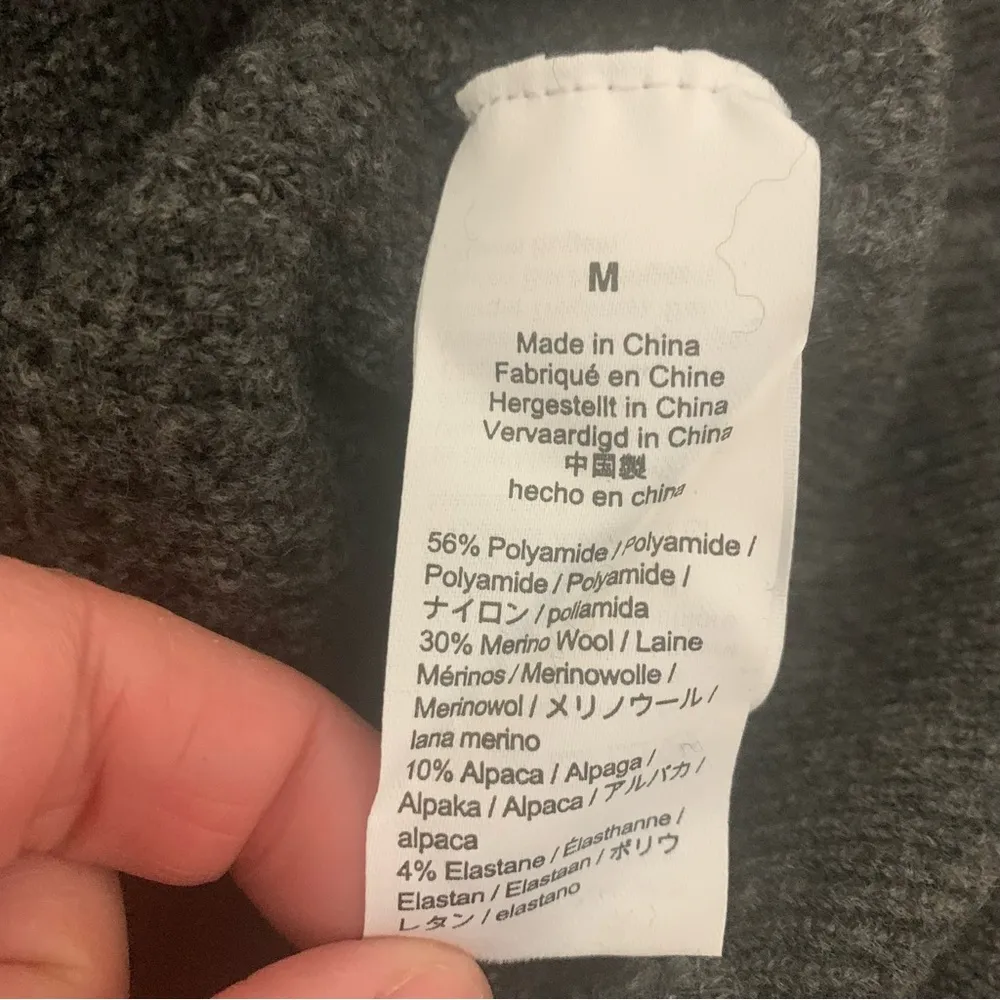 J Crew Charcoal Gray Crew Neck Wool Alpaca Raglan Sleeve Sweater Size M - Image 13