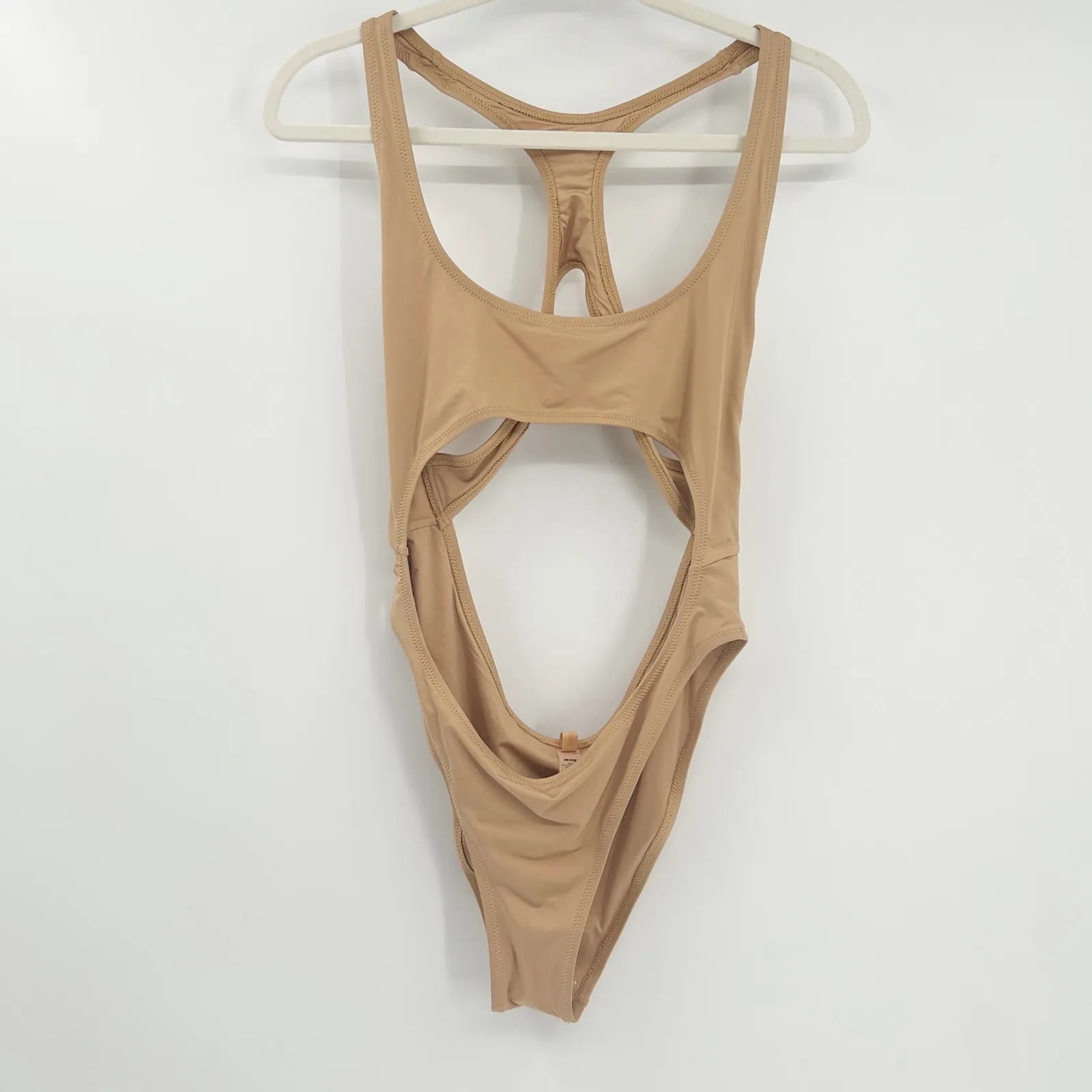 Skims Womens Neutral Signature‎ Swim Cut Out Monokini One Piece Swimsuit Size L - Image 3