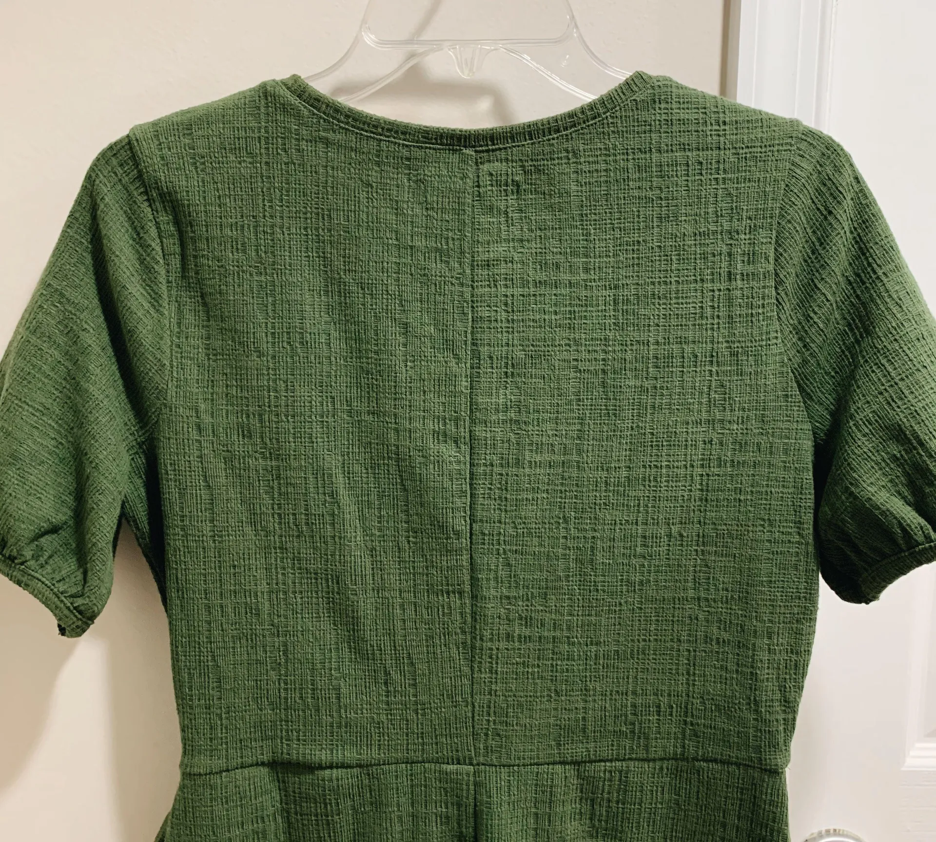 NWOT  Puff-Sleeve Faux-Wrap Mini Dress - Image 4