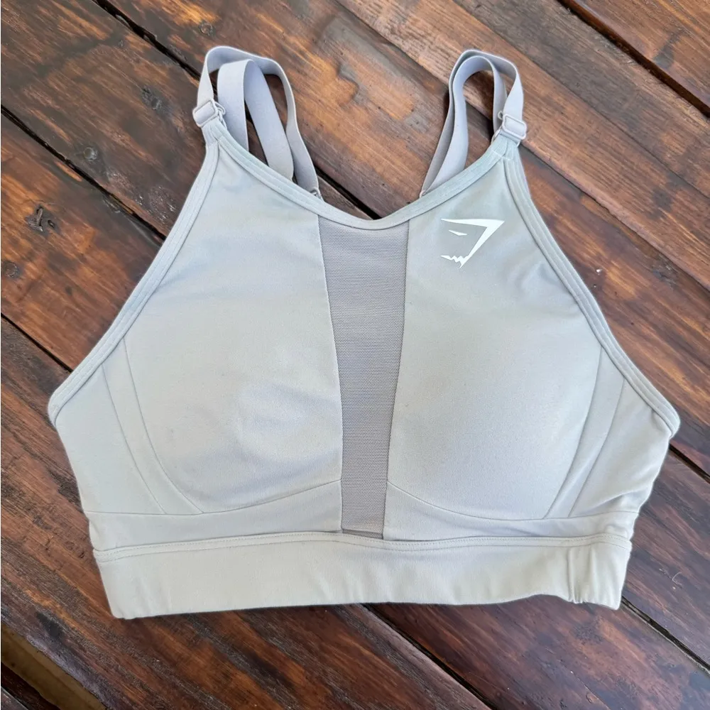Gymshark High Support Mesh Sports Bra – grey/ Size XS - Image 3