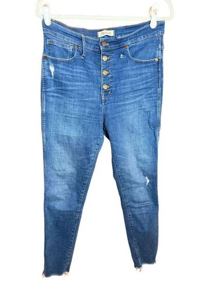 Madewell 10" High-Rise Raw Hem Button Fly Skinny jeans Style# J7914 size… - Image 4