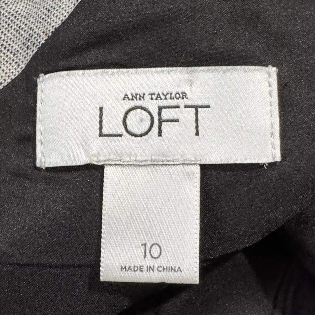 Ann Taylor Loft Dress Women's Size 10 Gray Linen Metallic Sheath Grecian Sparkly - Image 4