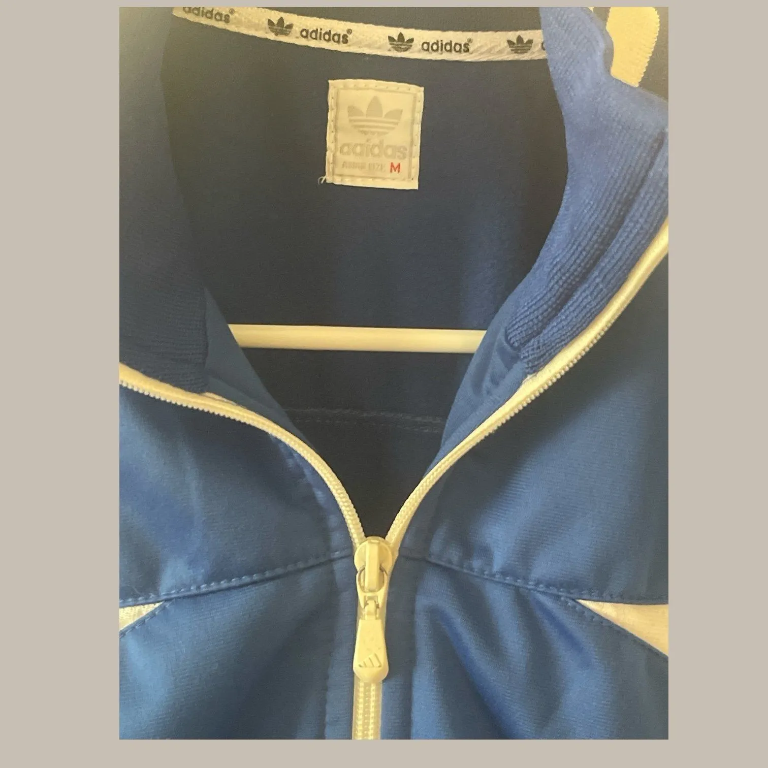 Vintage Adidas Trefoil 3 Stripe Track Jacket Asian Size M Zip Up Blue Y2K Japan - Image 6