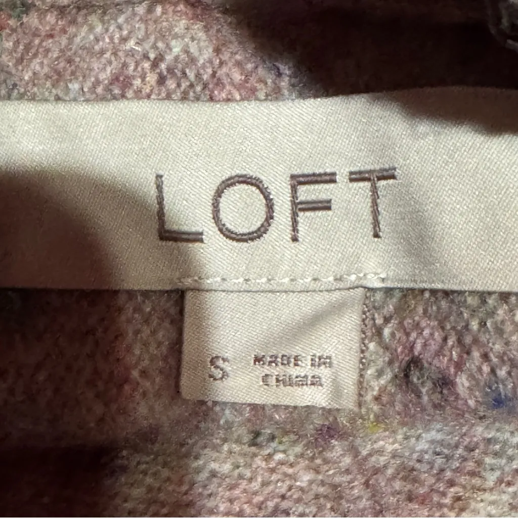 Loft Speckled Mock Neck Space Dyed Tunic Sweater Tan Multi Size Small - Image 9