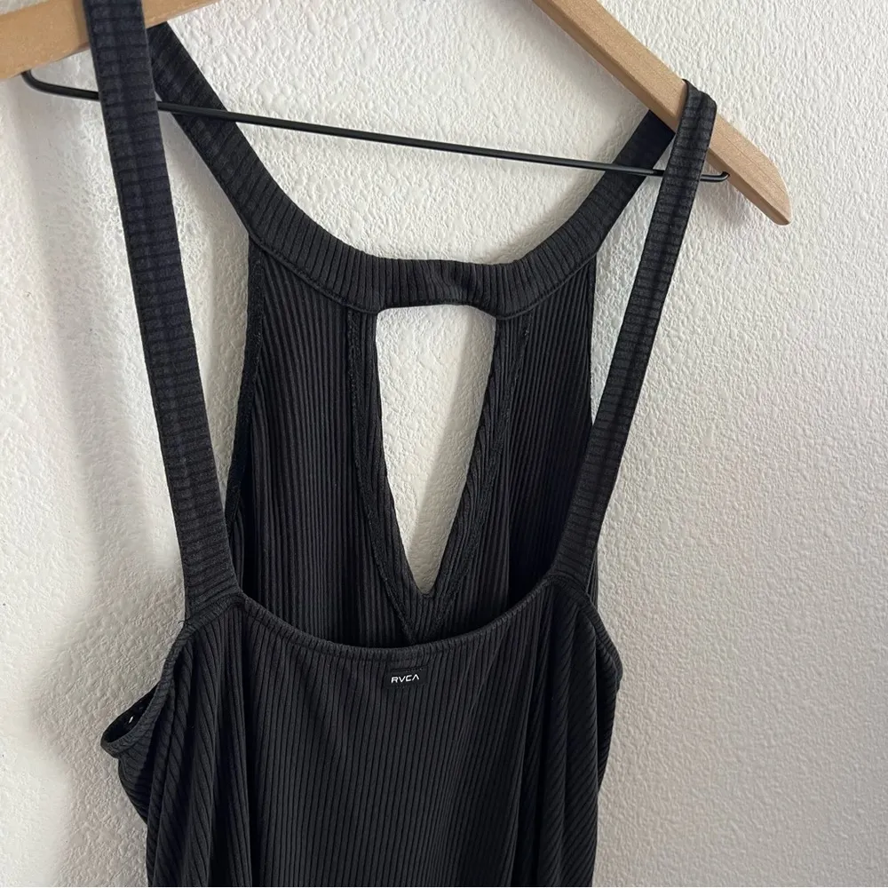 RVCA Black Ribbed Keyhole Coastal Surfer Beach Dress Flowy Medium - Image 8