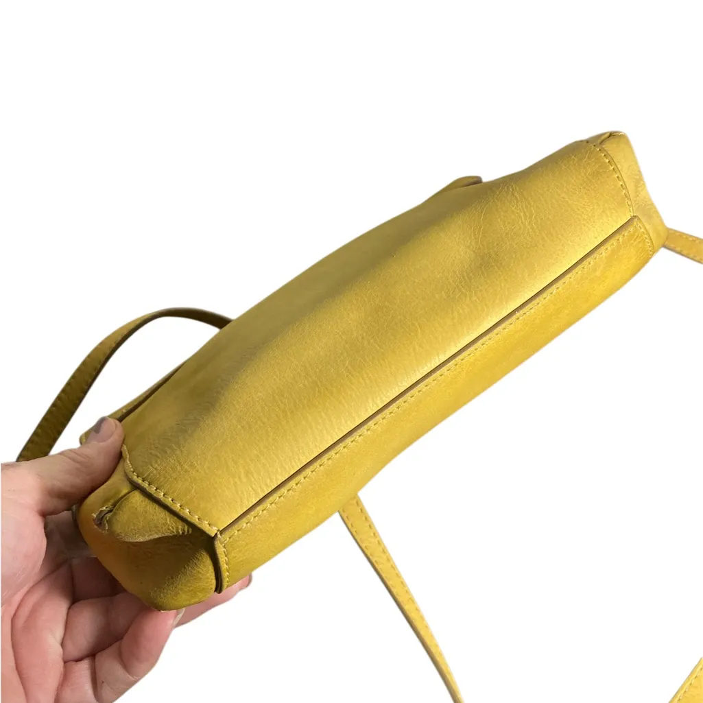 FRYE REED FLAP Yellow Leather Crossbody Bag - Image 4