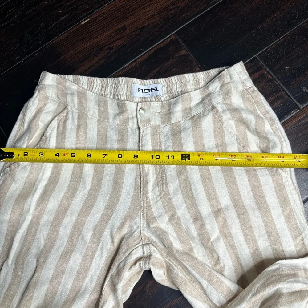 Cargo pants wide leg with stripes casual linen coastal classic California - Image 5