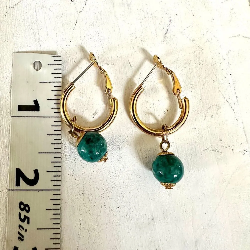 Gold tone interchangeable charm earrings - Image 9