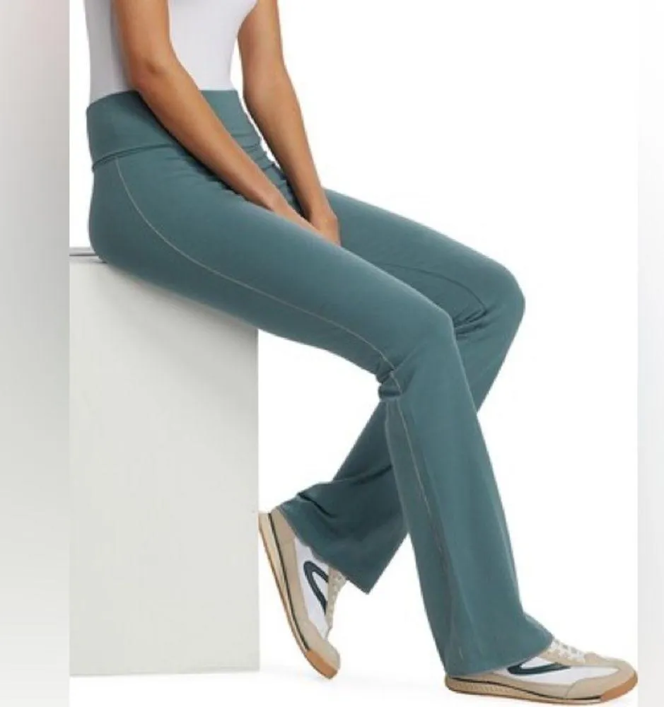 SKIMS Kyanite Cotton Foldover Flare Pants L - Image 2